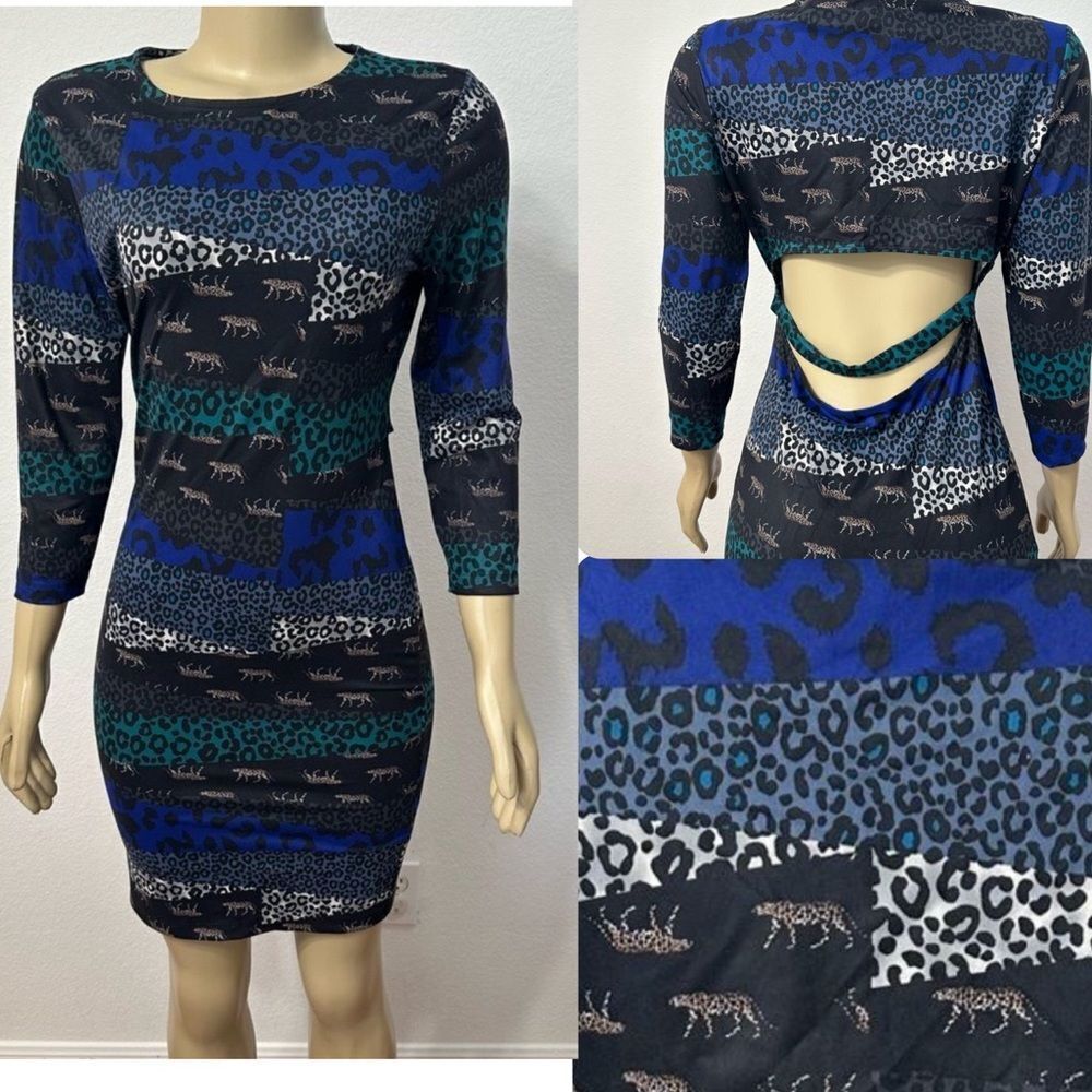 NWT! Victoria’s Secret Dress Open Back Exotic Animal Print Multicolored Size Med